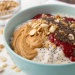 peanut butter chia jam greek yogurt overnight oats