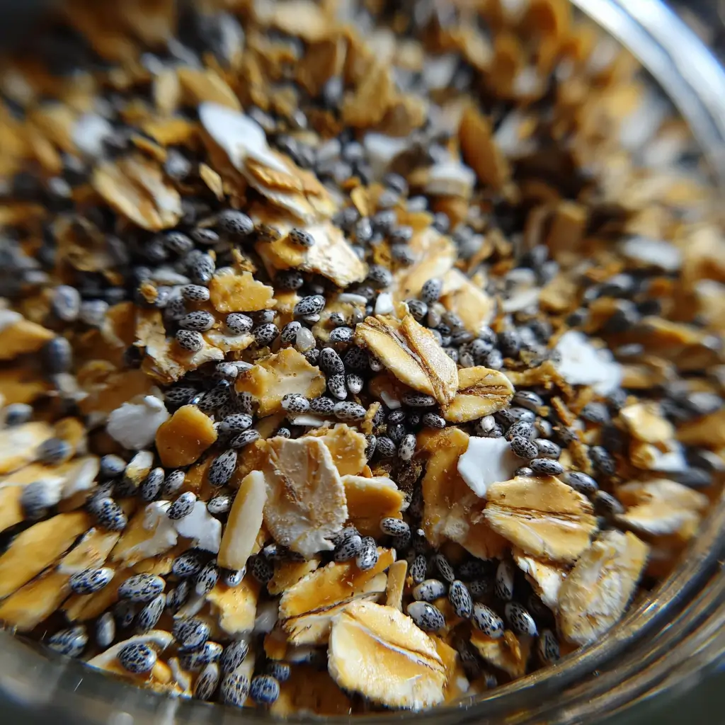 Gluten-free oats and chia seeds used for overnight oats recipe