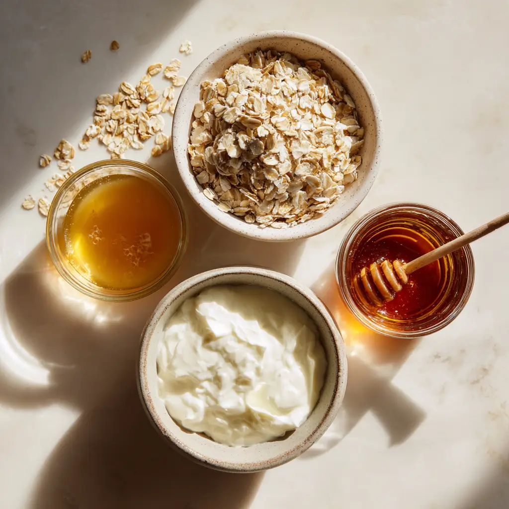 Ingredients for Greek yogurt protein overnight oats