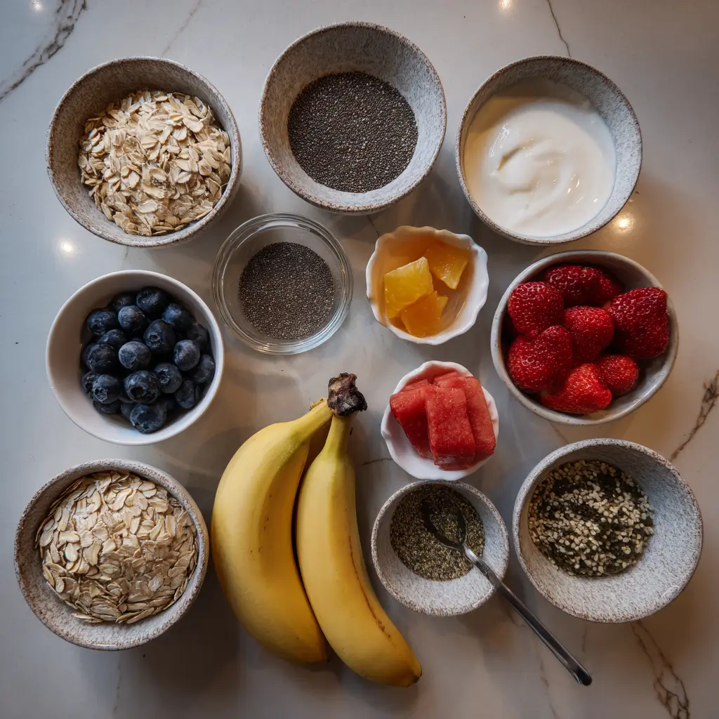 Ingredients for Greek yogurt diabetic oats