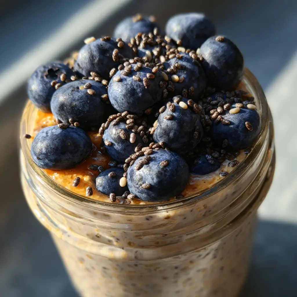 sugar free overnight oats with blueberries for diabetics