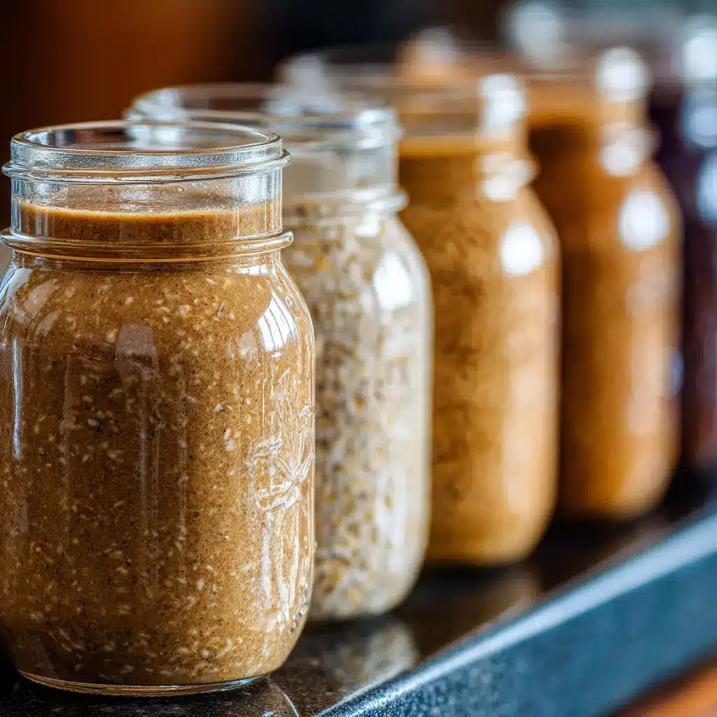 Almond butter grain free oats jars for paleo meal prep