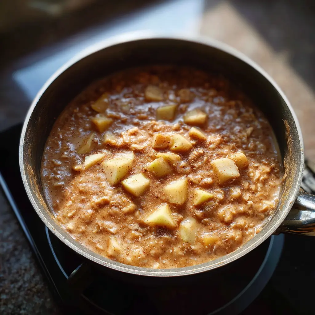 apple cinnamon paleo oats cooking process