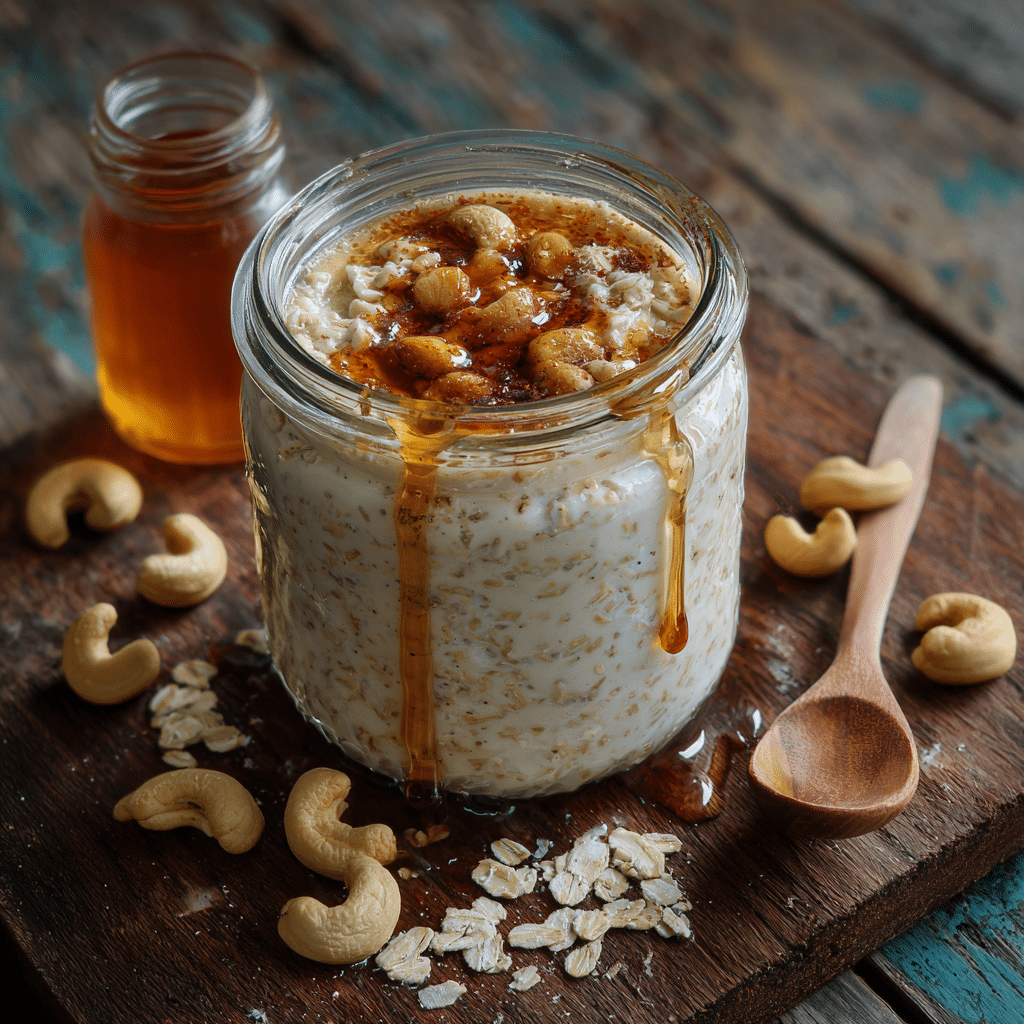 ingredients for cashew milk overnight oats