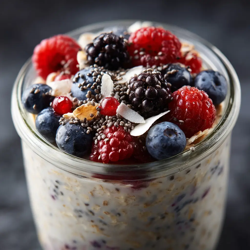 collagen paleo oats breakfast with berries and coconut