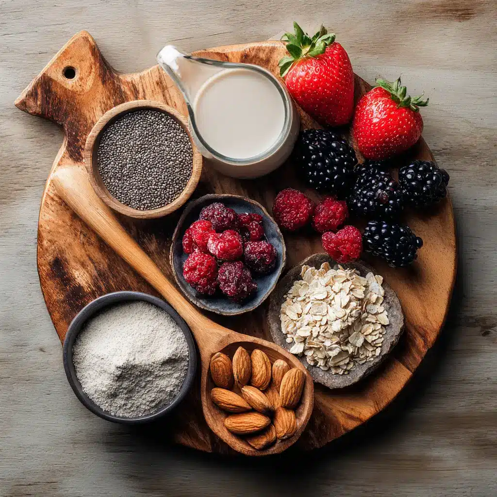 collagen paleo oats ingredients on kitchen counter