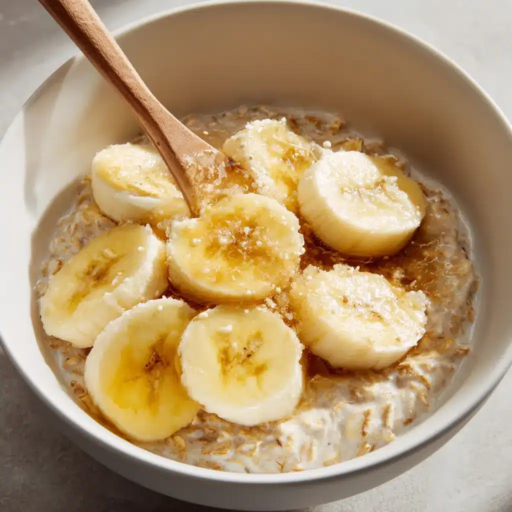 mashing banana for banana overnight oats dairy free