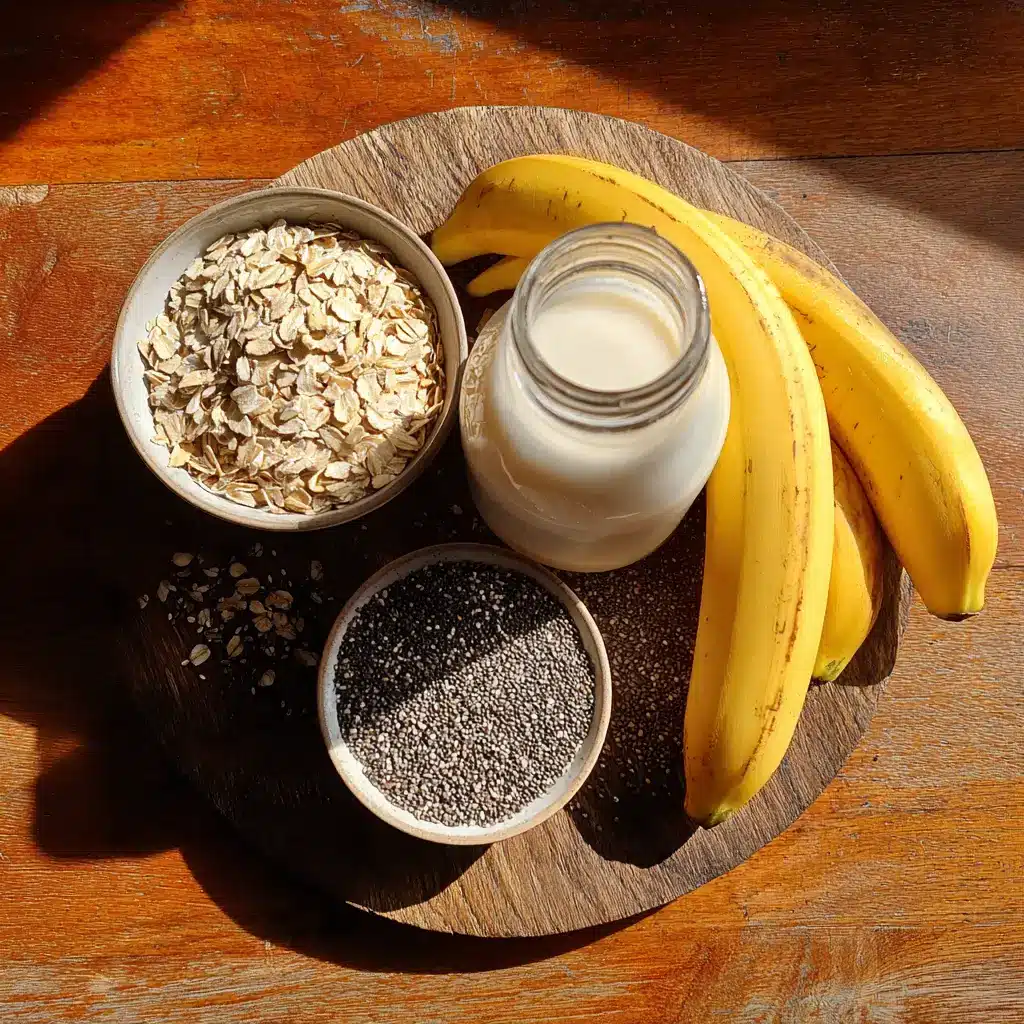 Ingredients for oat milk overnight oats recipe