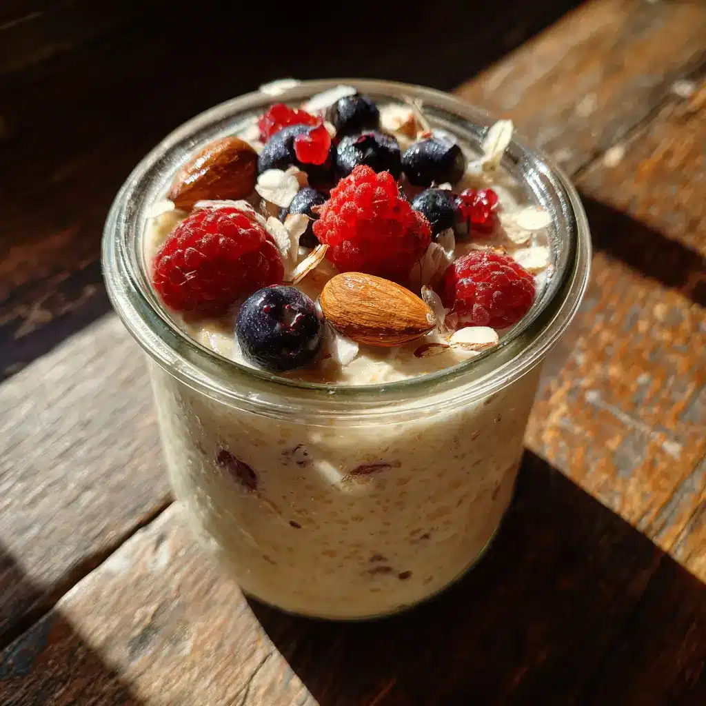 Overnight oats with sugar substitutes in a breakfast jar