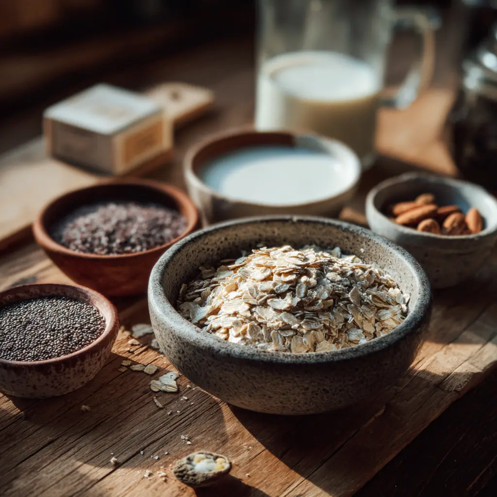 Ingredients for oats with sugar substitutes
