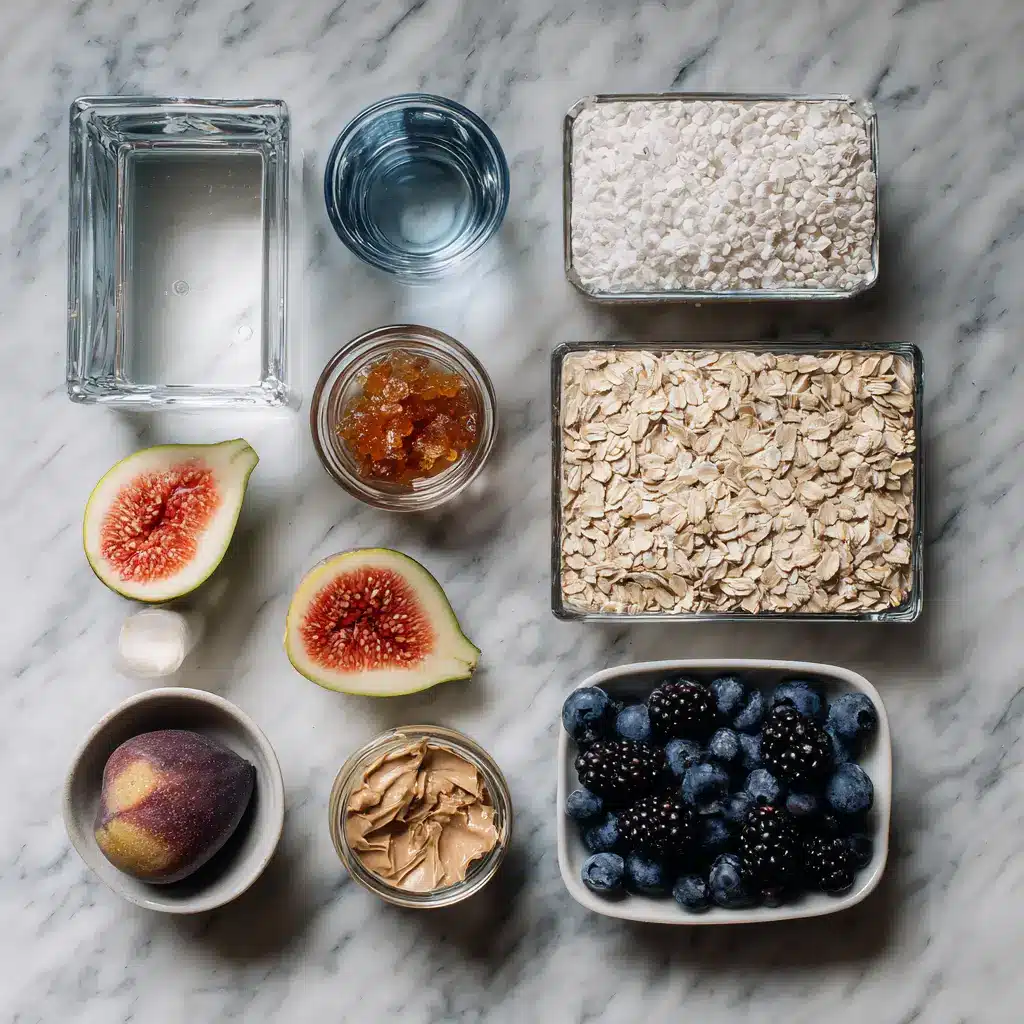 Ingredients for overnight oats with water recipe