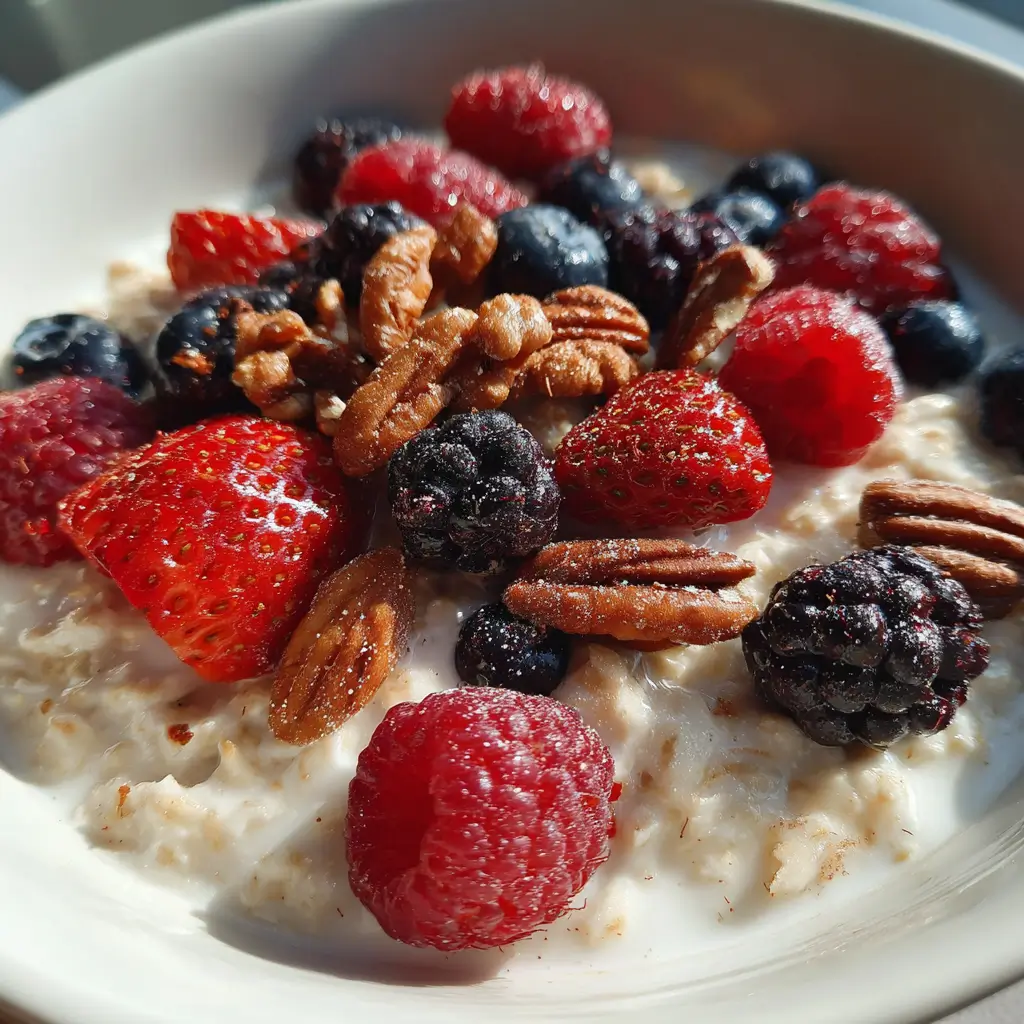 Oats with sugar substitutes topped with healthy toppings