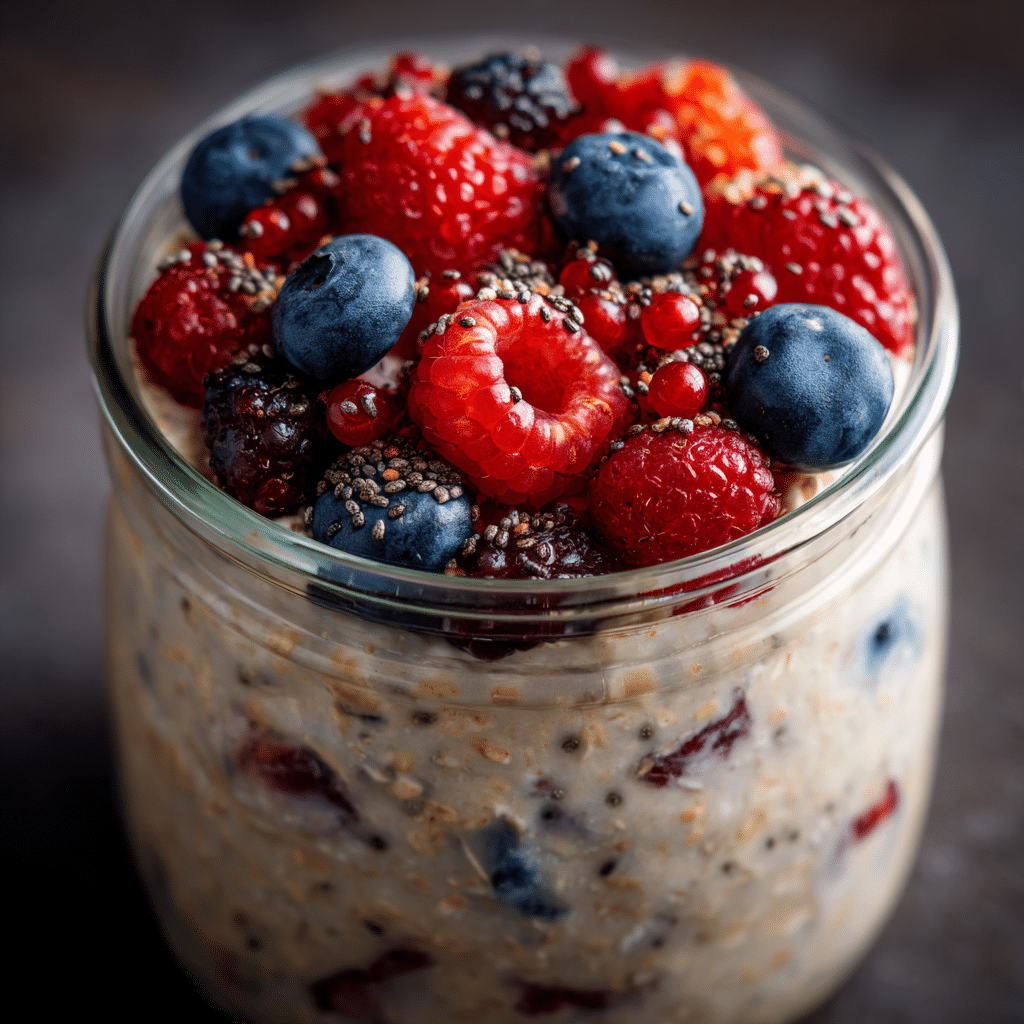 Weight Watchers overnight oat healthy breakfast in a jar