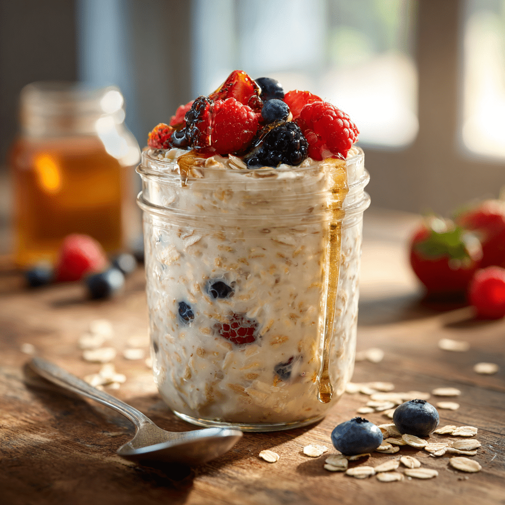 weight watchers overnight oats recipes with fresh berries and honey